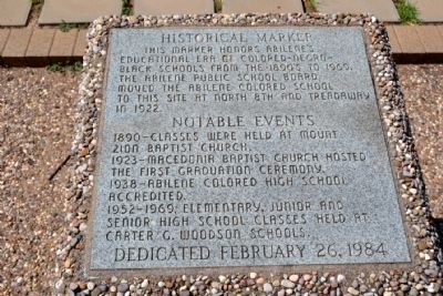 Abilene African-American Schools Marker image. Click for full size.