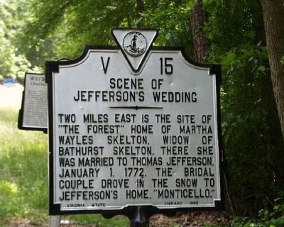 Scene of Jeffersons Wedding Marker image. Click for full size.