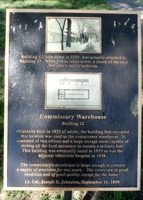 Commissary Warehouse Marker. Click for full size. Commissary Warehouse Marker image. Click for full size.