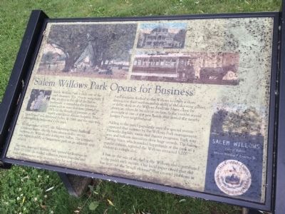 Salem Willows Park Opens for Business Marker image. Click for full size.