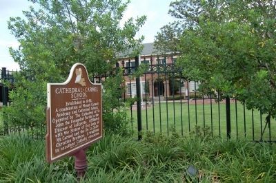 Cathedral-Carmel School Marker. Click for full size. Cathedral-Carmel School Marker image. Click for full size.