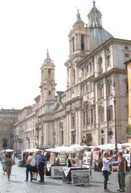 View of Church of St. Agnes in Agony and Pamphilj Palace on Navona Square image. Click for full size.