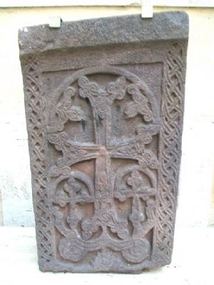 13th Century St. Gregory Monastery Cross-stone image. Click for full size.