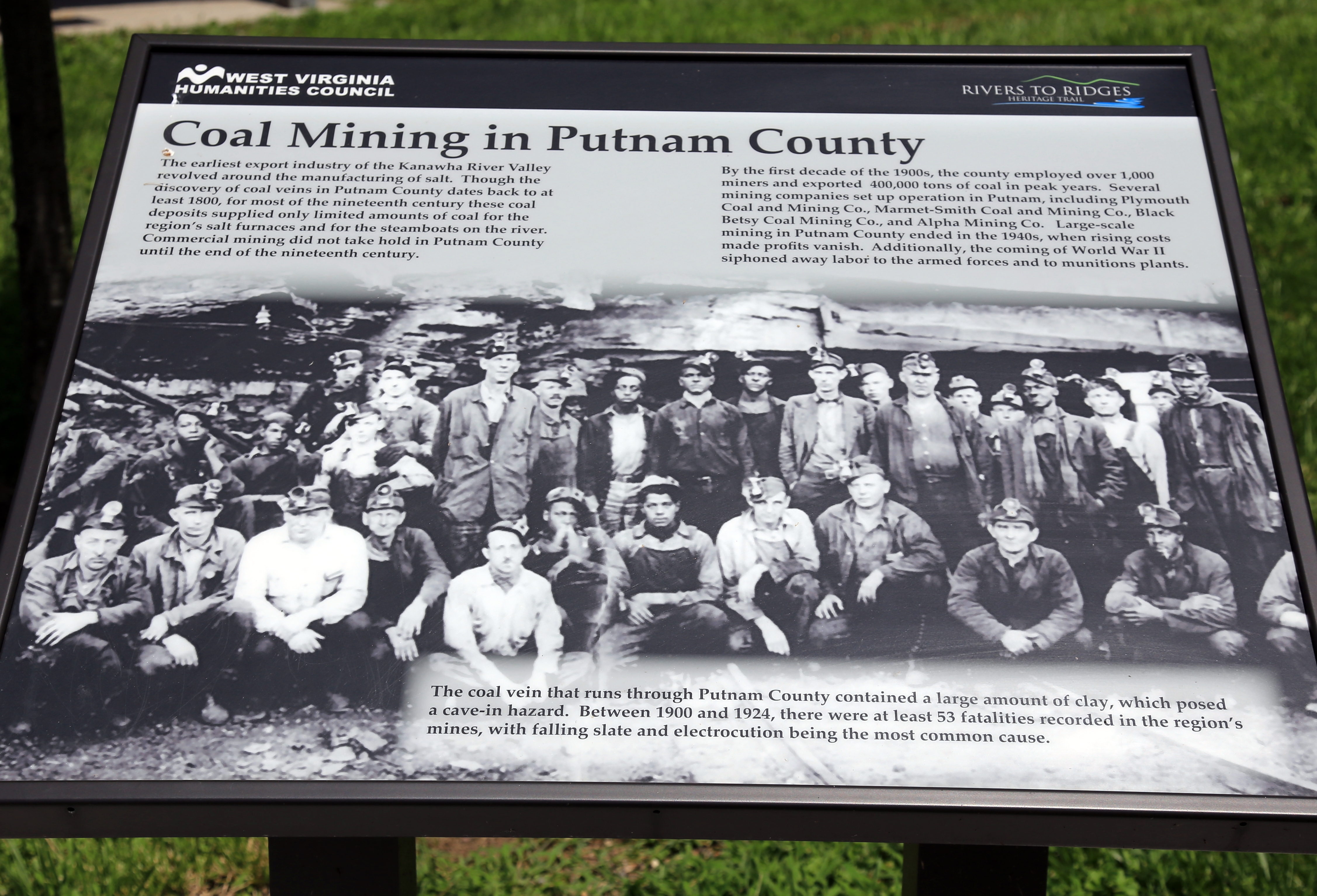 Coal Mining in Putnam County Marker
