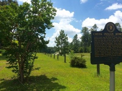 View of marker looking south on AL-21. image. Click for full size.