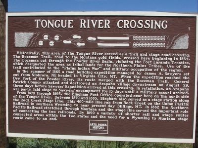 Tongue River Crossing Marker image. Click for full size.