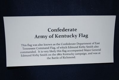 General Edmund Kirby Smith Flag information image. Click for full size.
