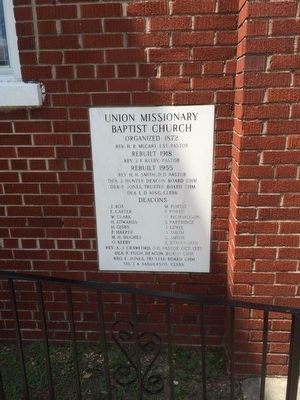 Union Baptist Church cornerstone image. Click for full size.