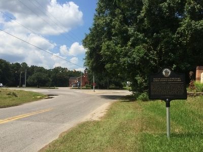Marker area with Union Missionary Baptist Church in background. image. Click for full size.