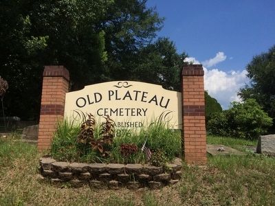 Old Plateau Cemetery sign image. Click for full size.