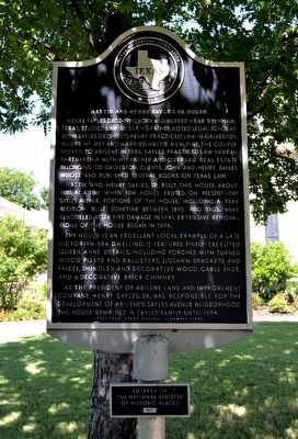 Hattie and Henry Sayles, Sr., House Marker image. Click for full size.
