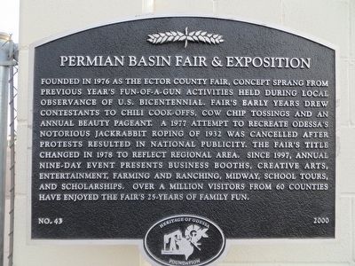 Permian Basin Fair & Exposition Marker image. Click for full size.