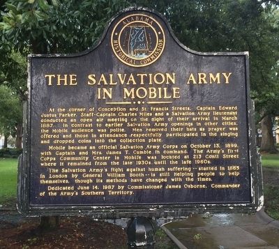 The Salvation Army in Mobile Marker. Click for full size. The Salvation Army in Mobile Marker image. Click for full size.