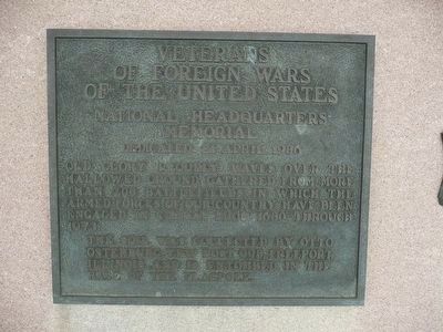 Veterans of Foreign Wars of the United States National Headquarters Memorial Marker image. Click for full size.