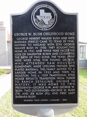 George W. Bush Childhood Home Marker image. Click for full size.