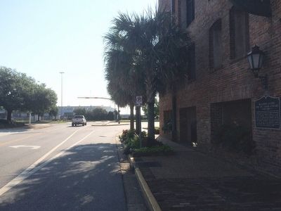 View towards Mobile River port facilities. image. Click for full size.
