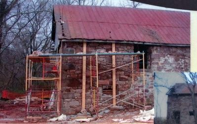 Stone Barn during restoration in 2009. image. Click for full size.