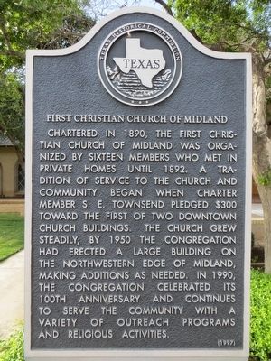 First Christian Church of Midland Marker image. Click for full size.