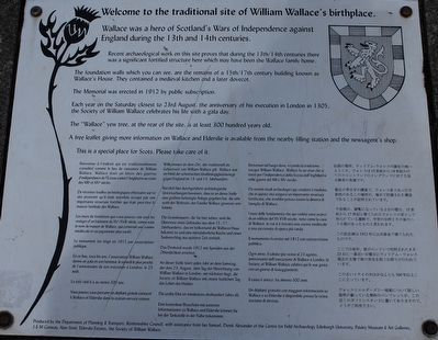 Welcome to the traditional site of William Wallace's birthplace Marker image. Click for full size.