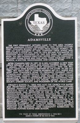 Adamsville Texas Historical Marker image. Click for full size.
