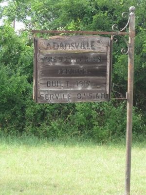 United Presbyterian Church of Adamsville Sign. Click for full size. United Presbyterian Church of Adamsville Sign image. Click for full size.