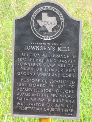 Entrance to Site of Townsen's Mill Marker image. Click for full size.