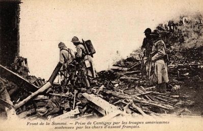 <i>Front de la Somme - Le Prise de Cantigny par les Troupes Americaines</i> image. Click for full size.