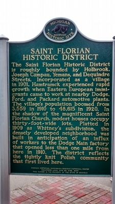 Saint Florian Church / Saint Florian Historic District Marker image. Click for full size.