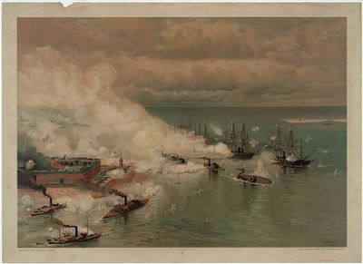 Battle of Mobile Bay painting. image. Click for full size.
