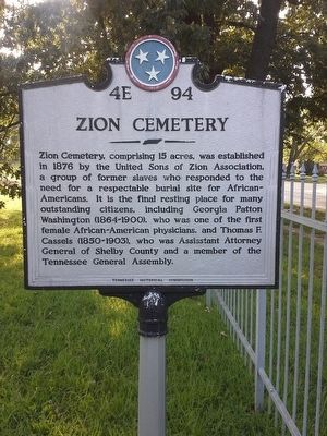Zion Cemetery Marker image. Click for full size.