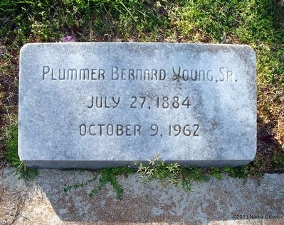 Plummer Bernard Young gravestone, Calvary Cemetery, Norfolk Va. image. Click for full size.