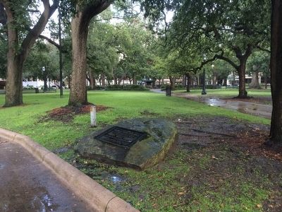 View of marker and Bienville Square park in background. image. Click for full size.