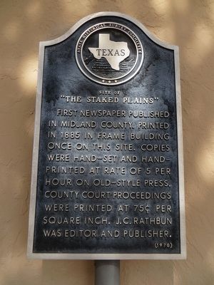 Site of “The Staked Plains” Marker image. Click for full size.