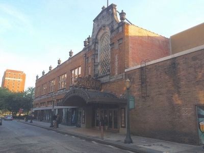 View of Saenger Theatre on South Joachim Street. image. Click for full size.