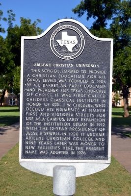 Abilene Christian University Marker image. Click for full size.