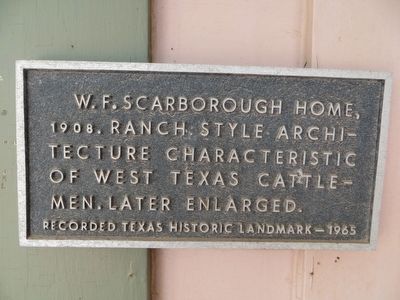 W. F. Scarborough Home Marker image. Click for full size.