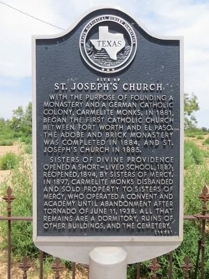 Site of St. Joseph's Church Marker image. Click for full size.