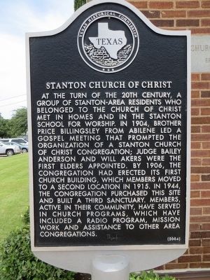Stanton Church of Christ Marker image. Click for full size.