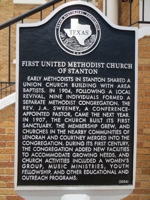 First United Methodist Church of Stanton Marker image. Click for full size.