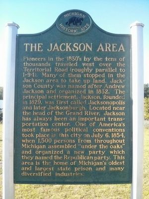 The Jackson Area Marker image. Click for full size.