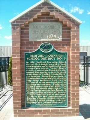 Redford Township School District No. 9 Marker. Click for full size. Redford Township School District No. 9 Marker image. Click for full size.