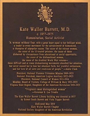 Kate Waller Barrett, M.D. c. 1857-1925<br>Humanitarian, Social Activist image. Click for full size.
