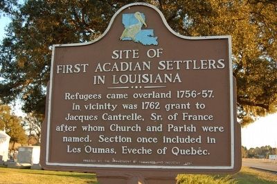 Site of First Acadian Settlers in Louisiana Marker image. Click for full size.