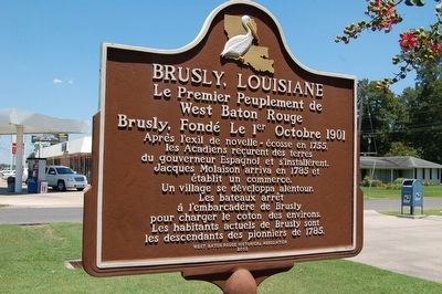 Brusly, Louisiana Marker (French side) image. Click for full size.