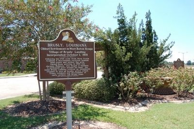 Brusly, Louisiana Marker and Town Plaza image. Click for full size.
