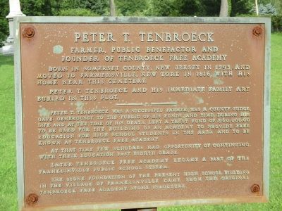 Peter T. Tenbroeck Marker image. Click for full size.