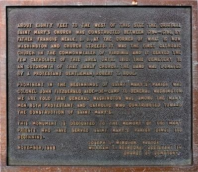 The Original Saint Mary's Church Marker image. Click for full size.