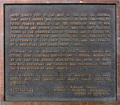 The Original Saint Mary's Church Marker image. Click for full size.