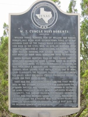 W.T. ("Uncle Bud") Roberts Marker image. Click for full size.