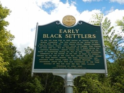 Early Black Settlers Marker image. Click for full size.